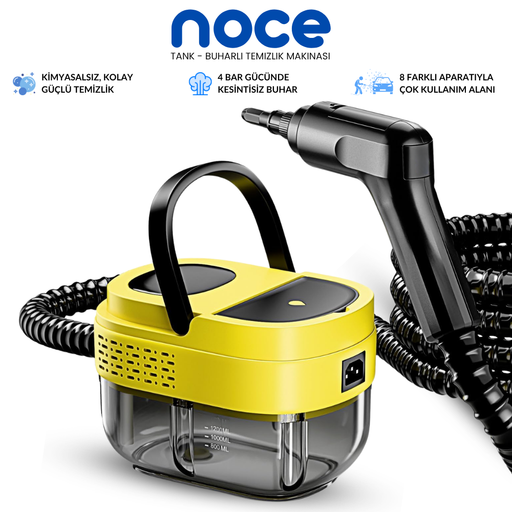 Noce Tank buharlı temizleyici - 8 başlıklı tam set