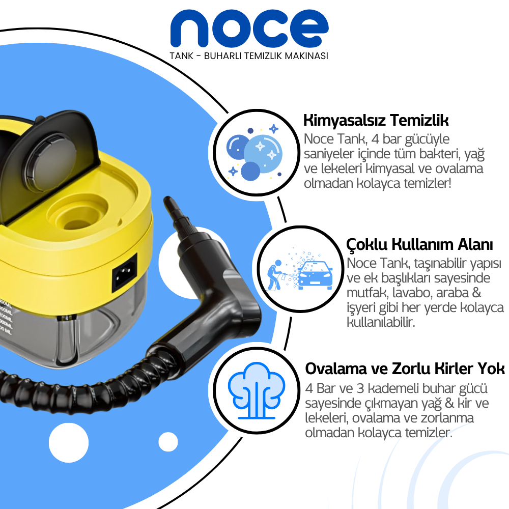 Noce Tank ile halı ve zemin buhar temizliği