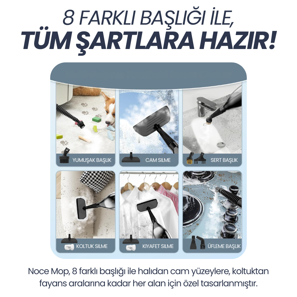 Noce Mop ile halı buhar temizliği - akar ve leke