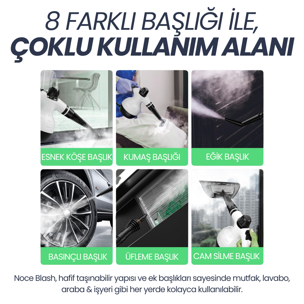 Noce Blash ile cam ve ayna buhar temizliği