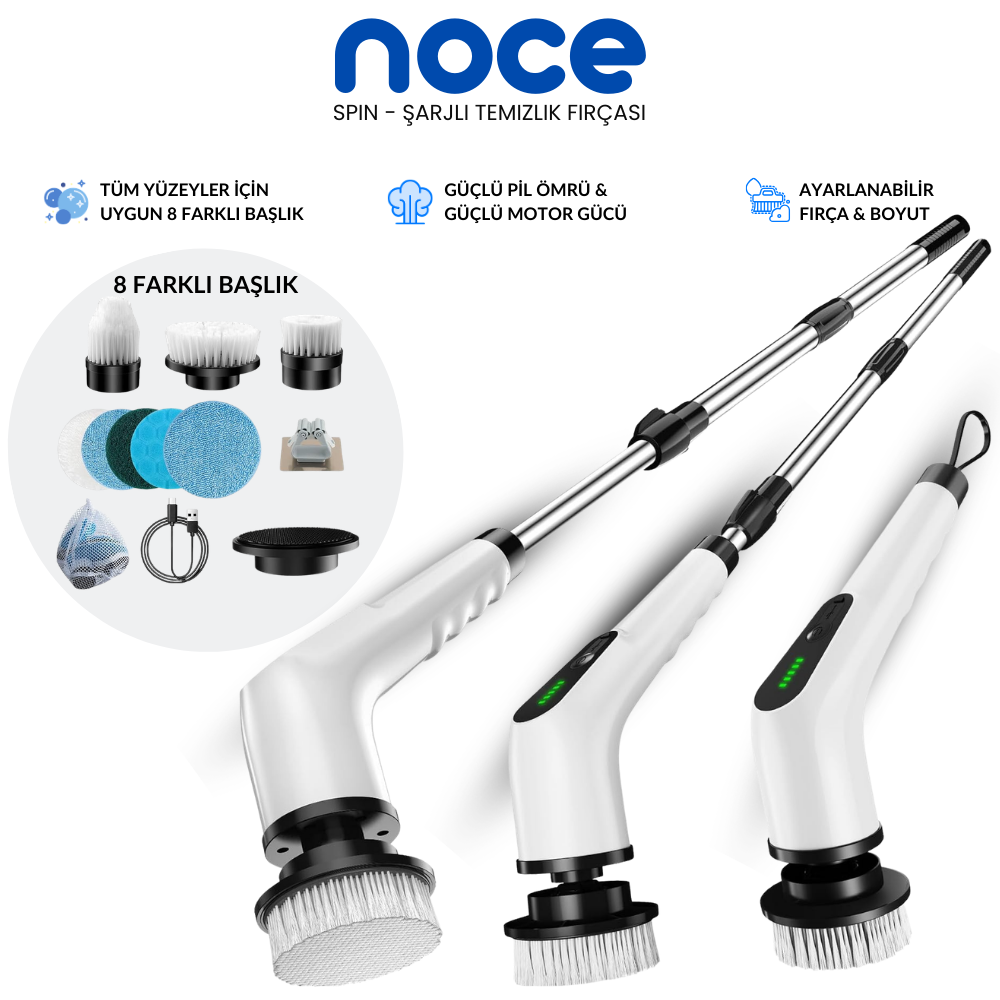 Noce Spin | Şarjlı Temizlik Fırçası
